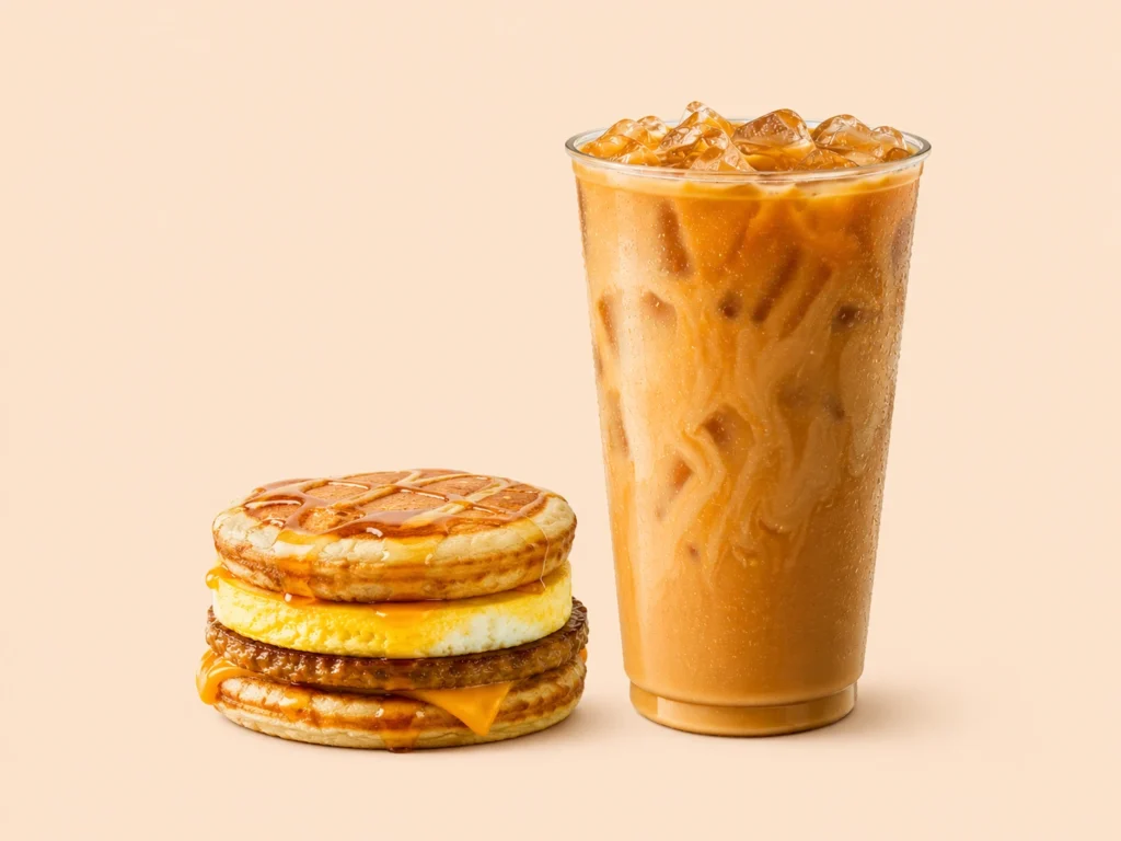 McCafe Menu Canada With Prices, Calories & Best Drinks 2026 46 Caramel Iced Coffee + McGriddle