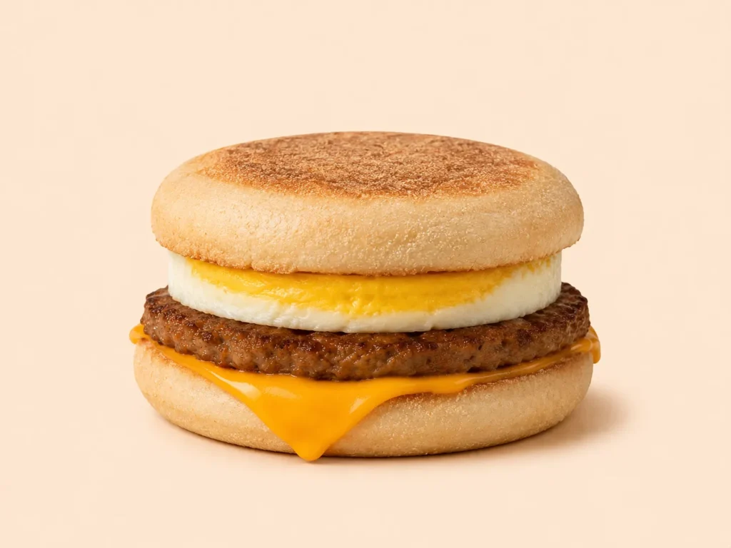 McDonald’s Menu Canada With Prices, Calories & Deals 2026 14 Popular Sausage Egg McMuffin breakfast sandwich from McDonald’s Canada