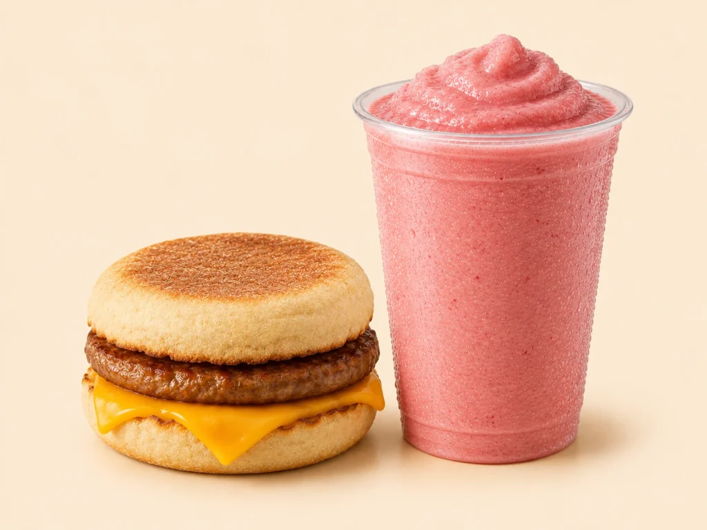McDonald’s Smoothies Canada 33 Sausage McMuffin Strawberry Banana Smoothie 1